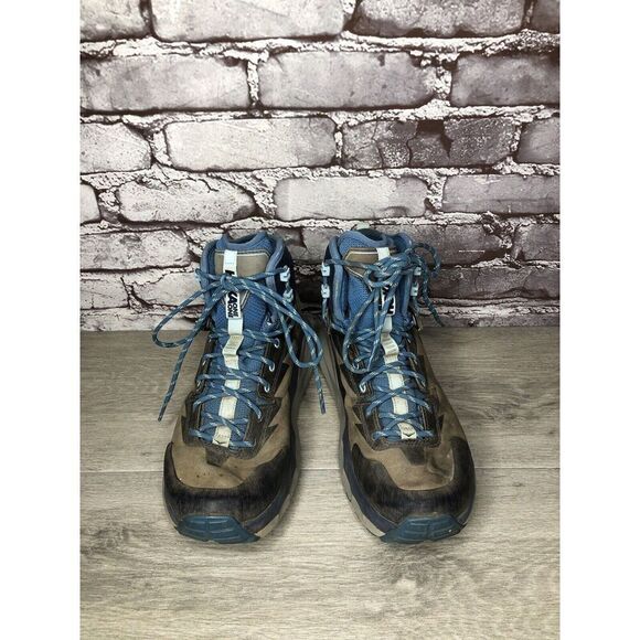 Men's Hoka One One Kaha GTX Gore-Tex Blue & Gray Mid Hiking Boots Women Sz 8M US - Picture 16 of 16